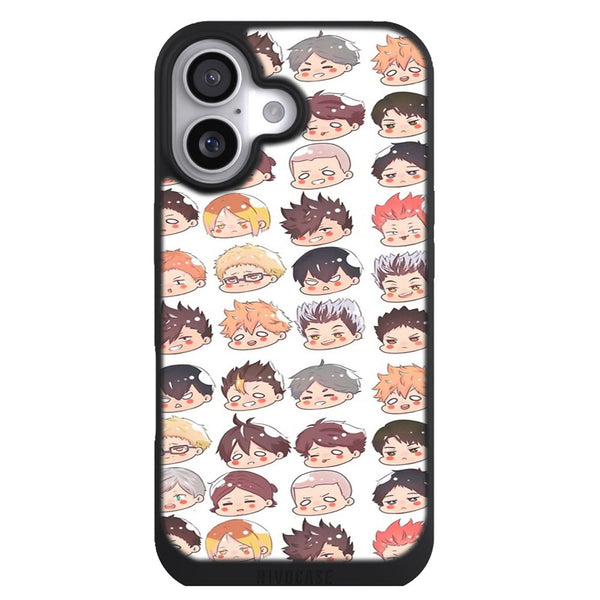 Coque iPhone 17 Aesthetic Haikyuu chibi heads - MaCoquePerso