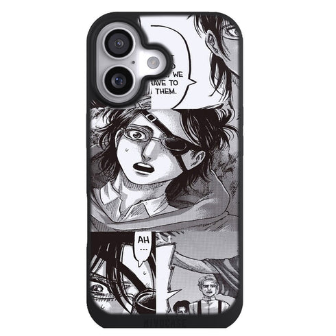 Coque iPhone 17 Manga Hange Zoe, attaque sur Titan - MaCoquePerso