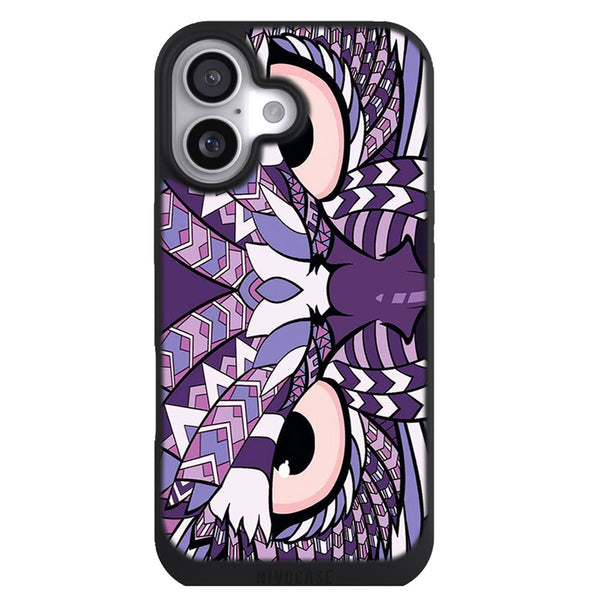 Coque iPhone 17 Animaux Hibou Violet Azteque - MaCoquePerso
