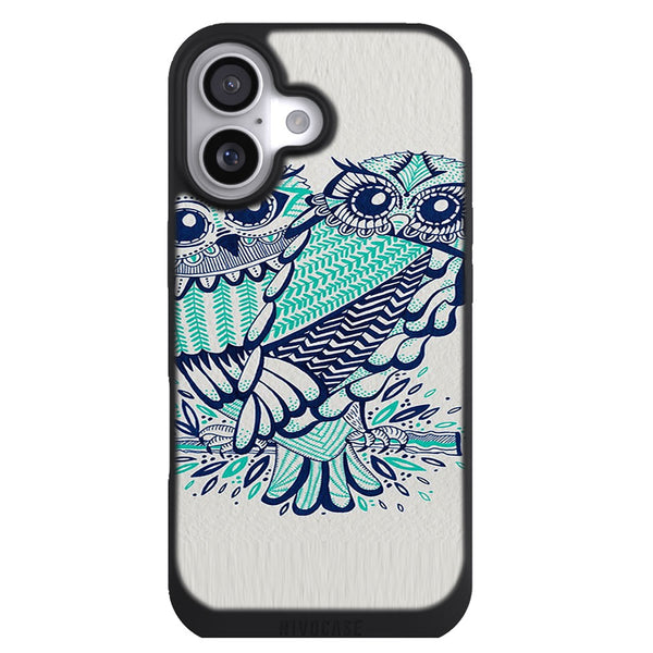 Coque iPhone 17 Animaux Hiboux Turquoises - MaCoquePerso