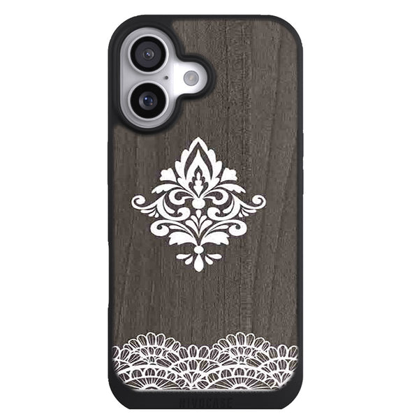 Coque iPhone 17 Aesthetic Lace Woods Black - MaCoquePerso