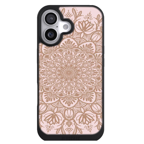 Coque iPhone 17 Aesthetic Mandala Beige Or Rose - MaCoquePerso