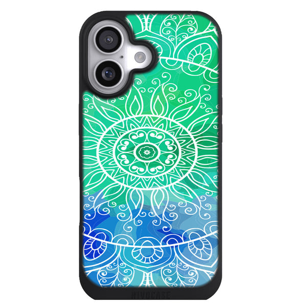 Coque iPhone 17 Aesthetic Mandala Green - MaCoquePerso
