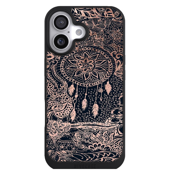 Coque iPhone 17 Adolescent Modèle floral moderne de dreamcatcher bleu rose d'or - MaCoquePerso