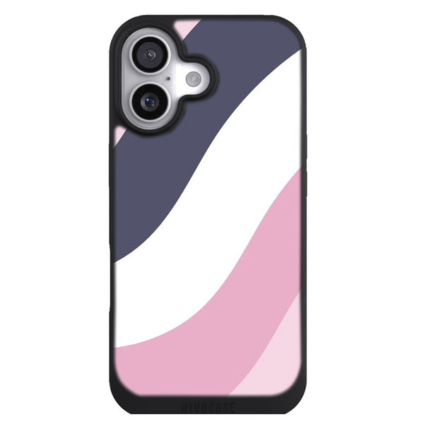Coque iPhone 17 Aesthetic Motif géométrique abstrait rose et gris blush moderne - MaCoquePerso