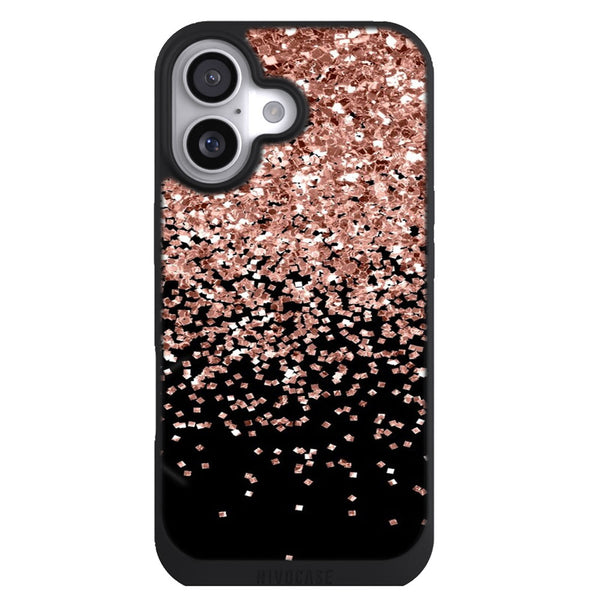 Coque iPhone 17 Aesthetic Paillettes d'or rose - MaCoquePerso