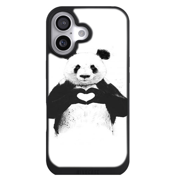 Coque iPhone 17 Animaux Panda Love - MaCoquePerso