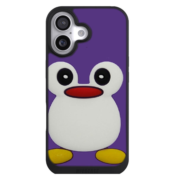 Coque iPhone 17 Animaux Pingouin Violet - MaCoquePerso