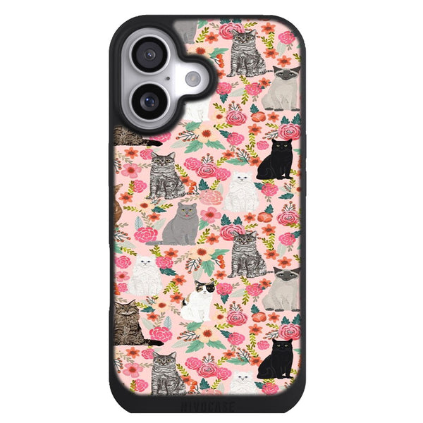 Coque iPhone 17 Animaux Races de chats mixtes florales de chats pour les amoureux des animaux de compagnie - MaCoquePerso