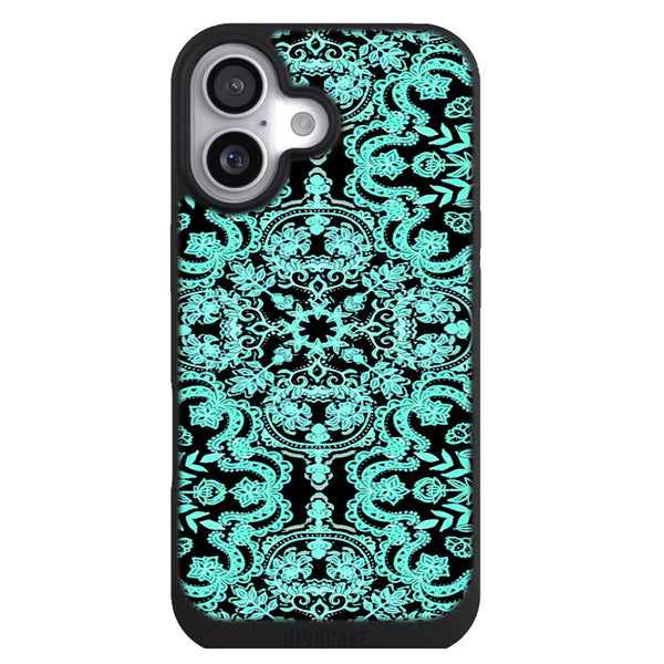 Coque iPhone 17 Fleurs Rosace Mint - MaCoquePerso