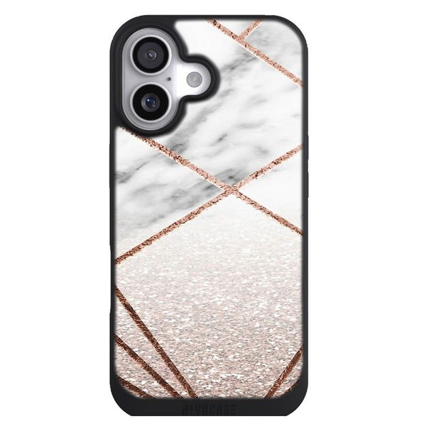 Coque iPhone 17 Aesthetic Rose paillettes en hausse geo - MaCoquePerso