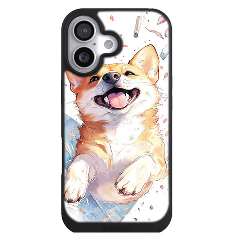 Coque iPhone 17 Chien Shiba Inu en illustration manga drôle - MaCoquePerso