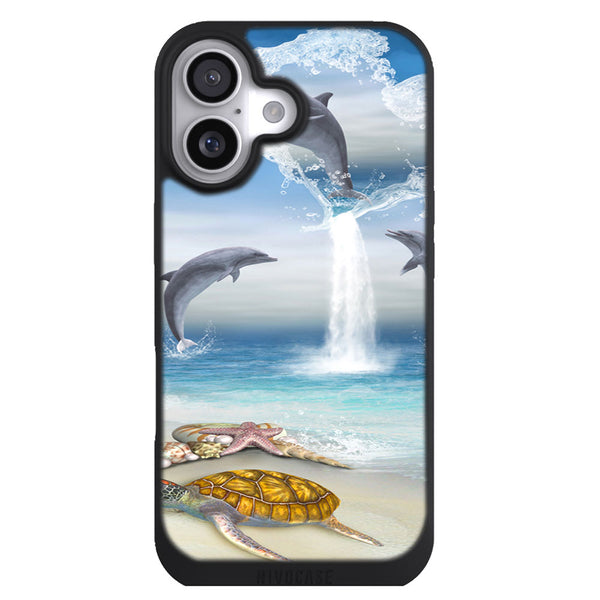 Coque iPhone 17 Animaux The Heart of the Dolphins - MaCoquePerso