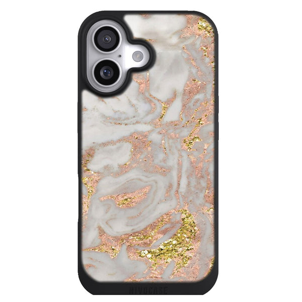 Coque iPhone 17 Aesthetic Tourbillon éblouissant de marbre or rose - MaCoquePerso