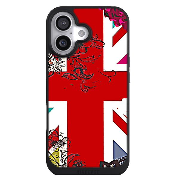 Coque iPhone 17 Originale Union Jack Flowers - MaCoquePerso