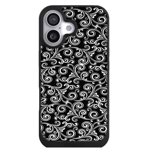 Coque iPhone 17 Aesthetic black and white swirls - MaCoquePerso