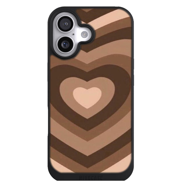 Coque iPhone 17 Adolescent coeur esthétique marron - MaCoquePerso