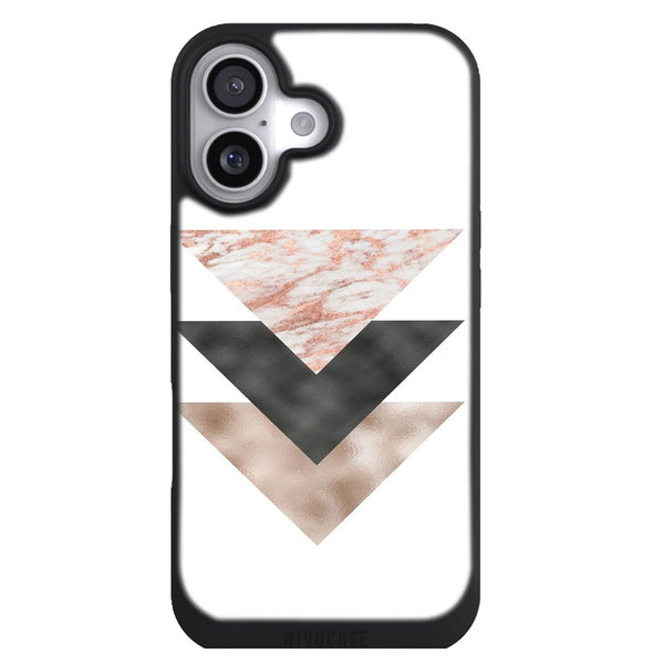 Coque iPhone 17 Aesthetic design moderne avec un beau marbre en or rose - MaCoquePerso