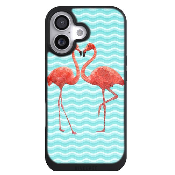 Coque iPhone 17 Aesthetic flamingo love - MaCoquePerso