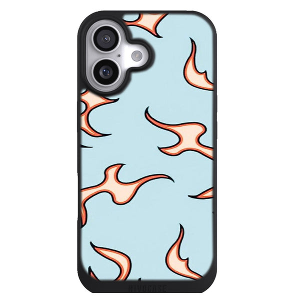 Coque iPhone 17 Adolescent flammes esthétiques (bleu) - MaCoquePerso