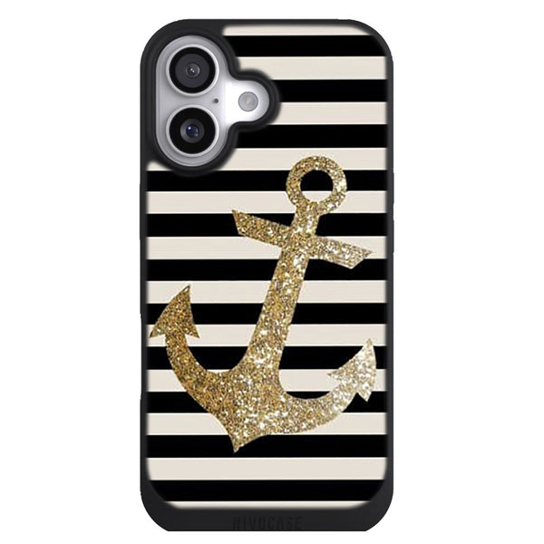Coque iPhone 17 Originale gold glitter anchor in black 35884 smartphone small - MaCoquePerso