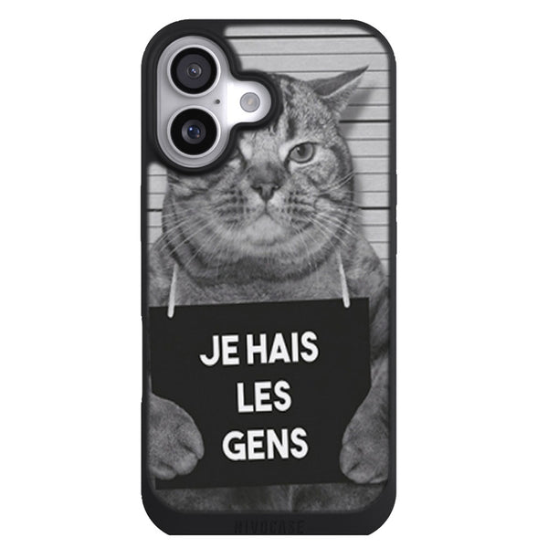 Coque iPhone 17 Animaux i hate people cat jail - MaCoquePerso