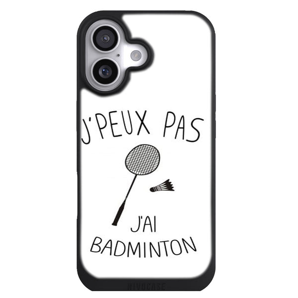 Coque iPhone 17 Sports je peux pas jai badminton - MaCoquePerso
