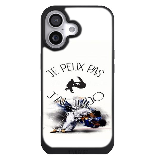Coque iPhone 17 Sports je peux pas jai judo ceinture - MaCoquePerso