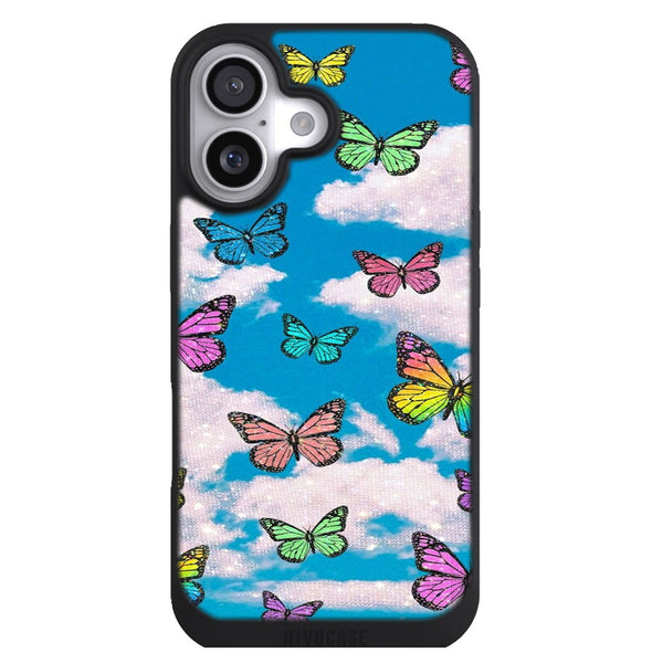 Coque iPhone 17 Aesthetic motif papillon nuageux - MaCoquePerso