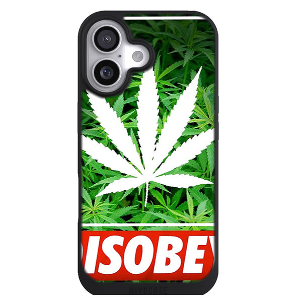 Coque iPhone 17 Fleurs weed cannabis disobey - MaCoquePerso