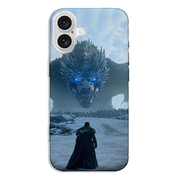 Coque iPhone Dragon Bleu aux Yeux Bleus