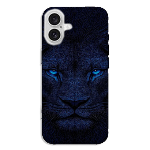 Coque iPhone Portrait de lion aux yeux bleus intenses
