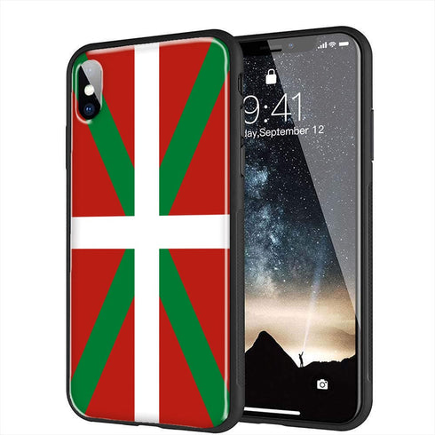 Drapeau Basque | Coque iPhone SE 2020 Drapeau Pays Basque | Protection de Silicone, Gel Tpu, Antichocs | Housse Verre Trempé MaCoquePerso