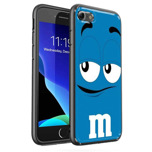 Bumper + Verre Trempé Ultra Slim iPhone SE 2020 M&M's Bleu