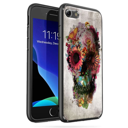 Coque Skull Flowers Gardenning iPhone SE 2020 MaCoquePerso