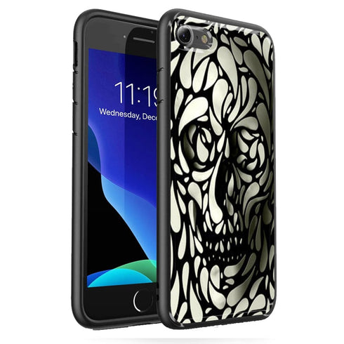 Coque Skull White Black iPhone SE 2020 | Housse Motif Fantaisy MaCoquePerso