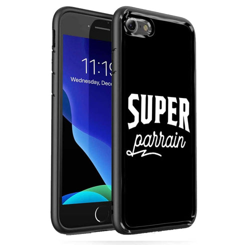 Coque Super Parrain iPhone SE 2020 | Housse Humour Silicone | Anti-chocs, Bumper + Verre Trempé MaCoquePerso