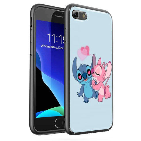 coque iphone se 2020 disney Stich en verre trempé