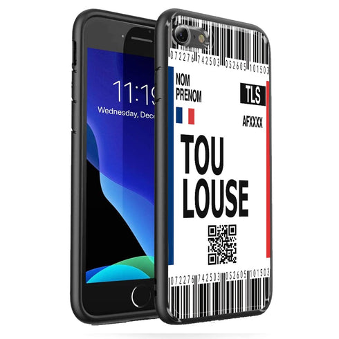 Coque Voyage a Toulouse iPhone SE 2020 | Housse Silicone | Customise ta Coque en Ligne MaCoquePerso