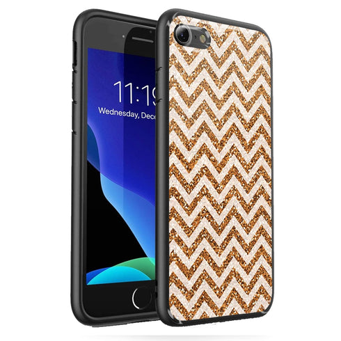 Coque Zig Zag Gold iPhone SE 2020 | Housse Silicone | Anti-chocs, Bumper + Verre Trempé MaCoquePerso