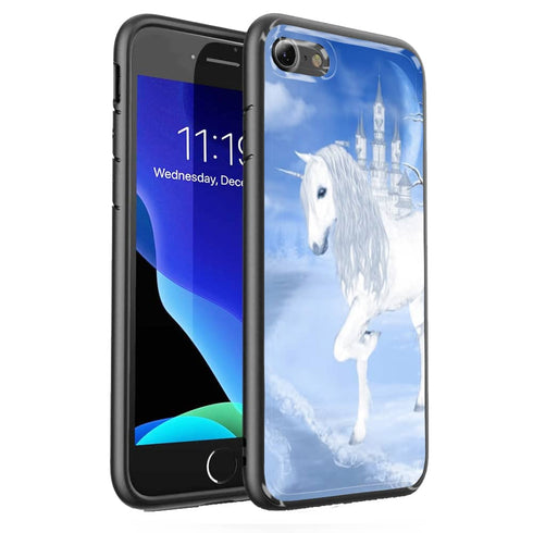 Coque The white Unicorn iPhone SE 2020 en verre trempé