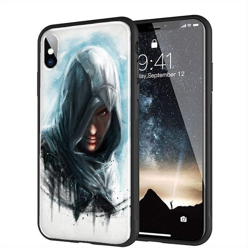 Coque renforcée en Verre Trempé pour iPhone X, XS, Motif altair ibn laahad