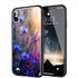 Coque Jardin Fleuri Violet et Doré en Verre Trempé pour iPhone, Samsung, Huawei