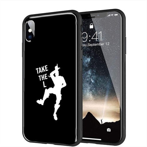 Coque iPhone X renforcée en Verre personnalisée Motif Fortnite Take The L