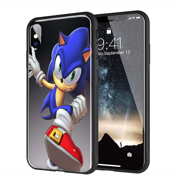 Coque Hybride de Verre Sonic The HedgeHog pour Samsung, iPhone, Huawei