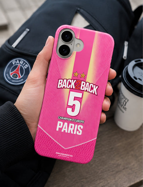 Coque Champion Back2Back 5 rose style football edition Paris - MaCoquePerso