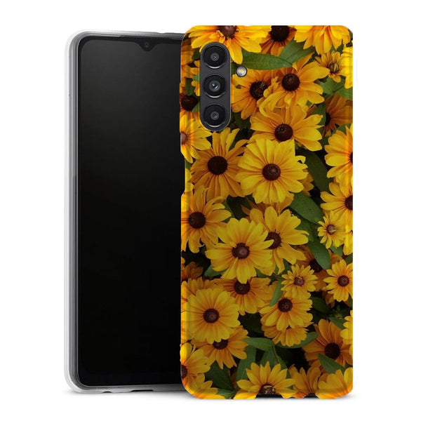 Coque ultra résistante chute Samsung Galaxy A13 5G Tournesol Party - MaCoquePerso - Motif à fleurs jaunes