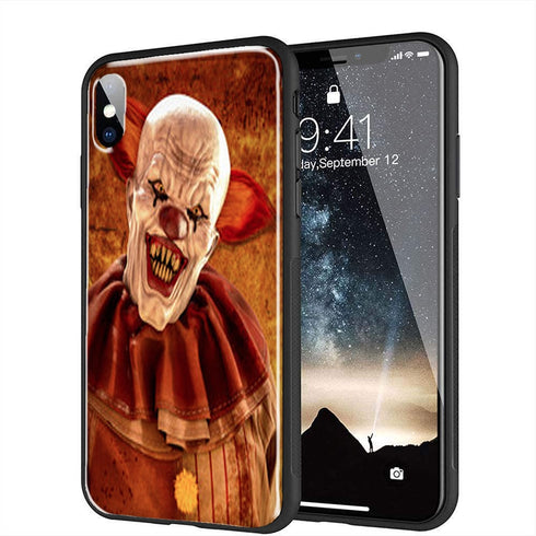 Clown Pennywise, Coque verre Trempé pour iPhone, Samsung, Huawei sur le thème d' Halloween