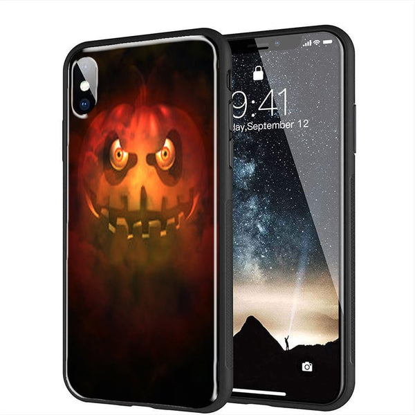 Pumpkin Horror, Coque de téléphone en verre Trempé pour iPhone, Samsung, Huawei