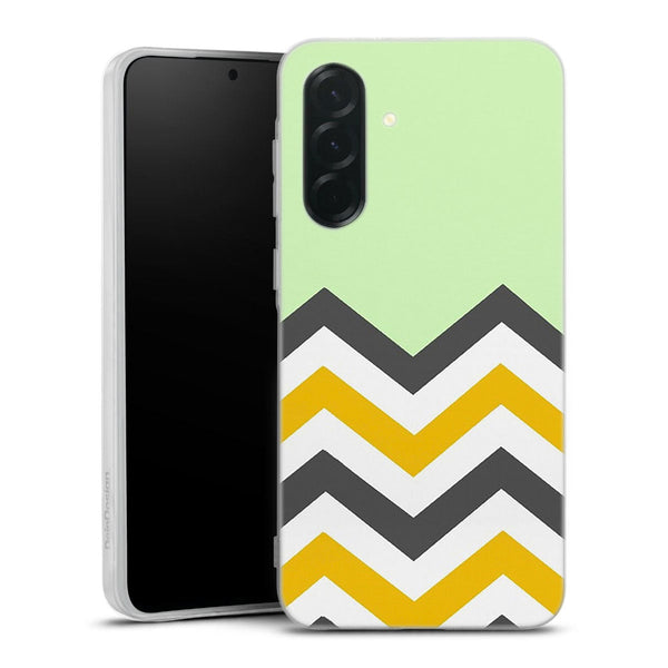 Coque Samsung A36 5G originale Zig Zag Menthe, idée cadeau ambiance cosy et douce à offrir, collection aesthetic
